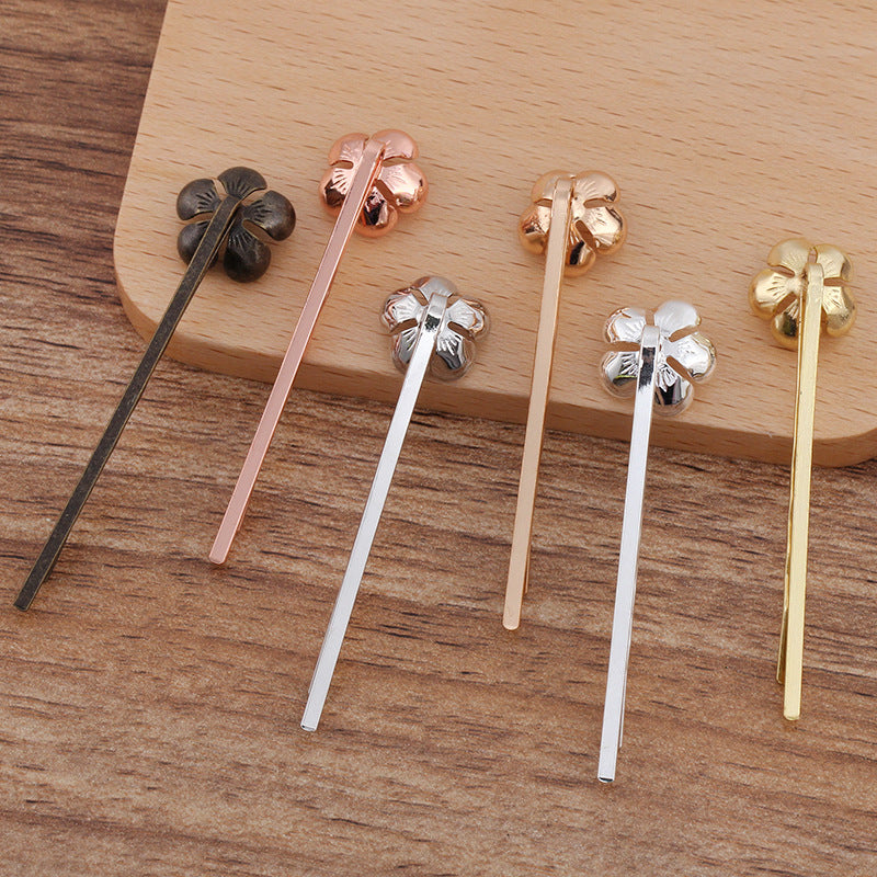 20pcs Bobby Pins Flower Filigree Pad, Flower Hair Findings, Hair Accessories