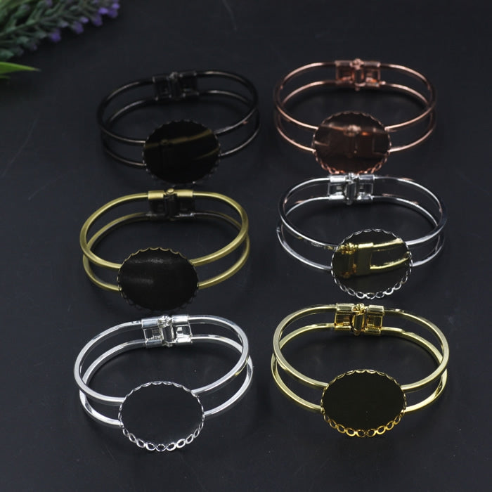 5pcs 25mm lace bracelet blanks,Bracelet Settings Bezel Bangle Bracelet Bases