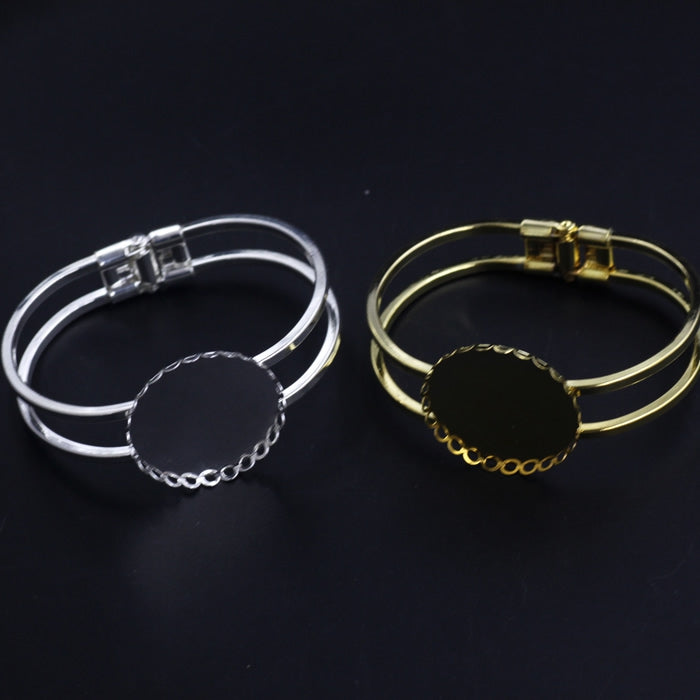 5pcs 25mm lace bracelet blanks,Bracelet Settings Bezel Bangle Bracelet Bases