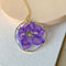 Real pressed flower pendant necklace