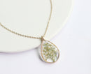 1pcs Handmade Teardrop real Clover pressed flower pendant jewelry