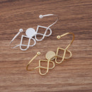 5pcs Double Heart bracelet blanks 12mm Bracelet Settings Bezel Bangle Bracelet Bases