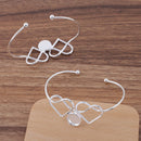 5pcs Double Heart bracelet blanks 12mm Bracelet Settings Bezel Bangle Bracelet Bases