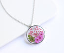 1pcs pressed flower pendant necklace, flower jewelry wholesale