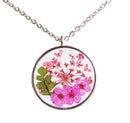 1pcs pressed flower pendant necklace, flower jewelry wholesale