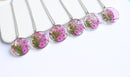 1pcs pressed flower pendant necklace, flower jewelry wholesale