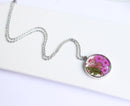 1pcs pressed flower pendant necklace, flower jewelry wholesale