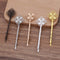 20pcs Bobby Pins Flower Filigree Pad, Brass Jewelry Vintage Flower Hairpins, Flower Hair Findings,Hair Accessories