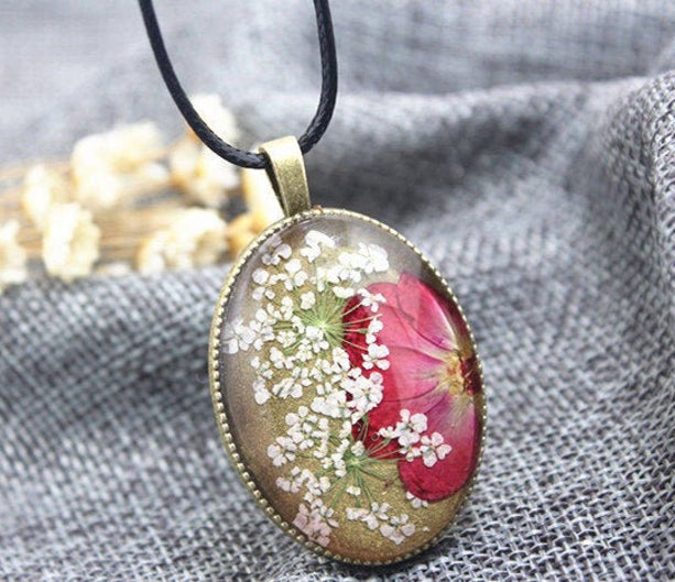 1pcs  Handmade flowers pressed flower pendant jewelry