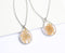 1pcs  Teardrop Resin Orange pressed flower pendant necklace, Real dried flower jewelry