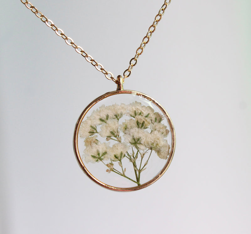 1pcs pressed flower pendant necklace, flower jewelry wholesale