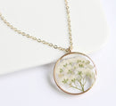 1pcs pressed flower pendant necklace, flower jewelry wholesale