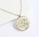 1pcs pressed flower pendant necklace, flower jewelry wholesale