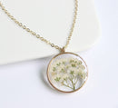 1pcs pressed flower pendant necklace, flower jewelry wholesale