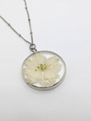 1pcs  floral pressed flower jewelry, pressed flower pendant necklace, Real dried flower jewelry wholesale