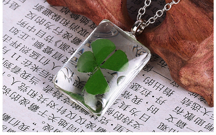 1pcs Pressed Flower Pendant Necklace