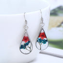 Handmade resin dried flower earrings