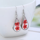 Handmade resin dried flower earrings