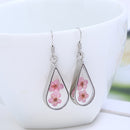 Handmade resin dried flower earrings