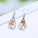 Handmade resin dried flower earrings