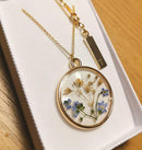 1pcs pressed flower pendant necklace, Real dried flower jewelry wholesale