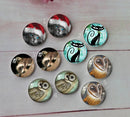 Handmade Round Photo Glass Cabachon animal Cat owl Civet cat  A106