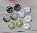 Handmade Round Photo Glass Cabachon plant flower A15