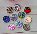 Handmade Round Photo Glass Cabochon Streaks A492