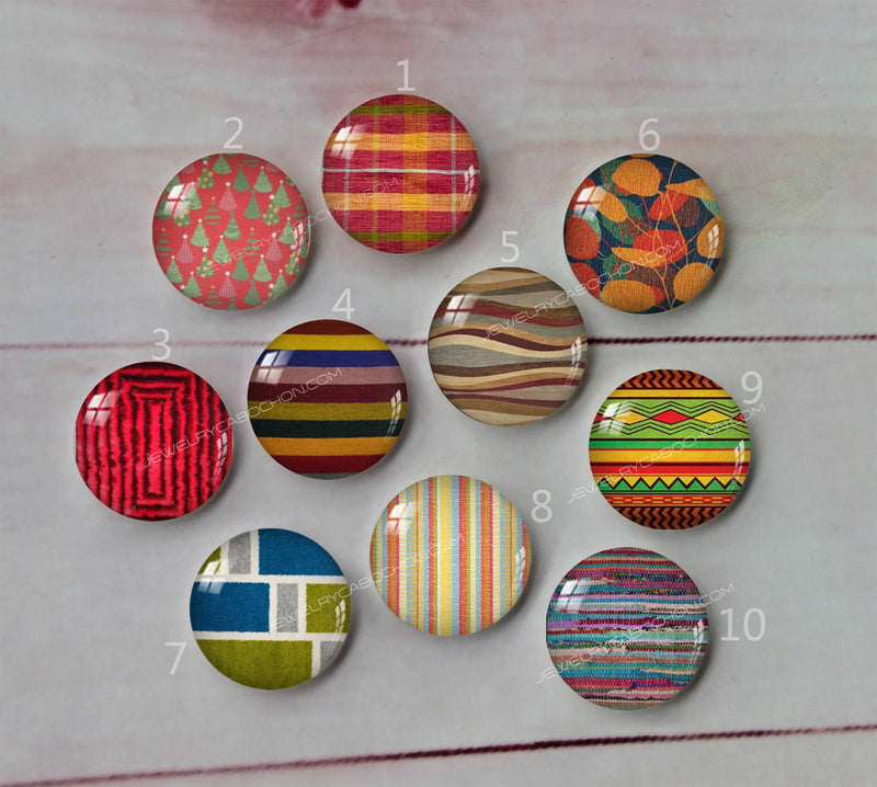 Handmade Round Photo Glass Cabochon geometric A698