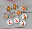 Handmade Round Photo Glass Cabachon Cartoon fox A89