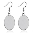 20pcs Surgical Stainless Steel oval Earrings 10x14mm Bezel Settings,Earrings Blanks Base