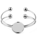 5pcs 20mm stainless steel bracelet Base Settings, Bezel bracelet blanks Cabochon trays