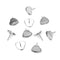 100pcs Surgical Stainless Steel Heart shaped Bezel Earring Studs, Base Earring Blanks,Earrings Base Settings