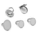 20pcs Stainless Steel 13x18mm 18x25mm Ring Bezel Blanks Ring Settings Ring Base