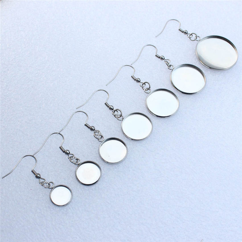 100pcs Surgical Stainless Steel Bezel Earring Studs Settings, Earrings Blanks,earrings Base