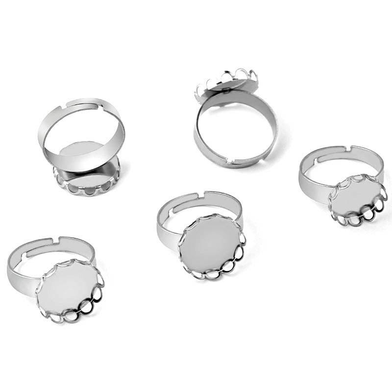 20pcs Stainless Steel 12mm -20mmRing Bezel Blanks Ring Settings Ring Base