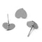 20pcs Surgical Stainless Steel Heart shaped Bezel Earring Studs,Base Earring Blanks,Earrings Base Settings