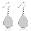 20pcs Surgical Stainless Steel Teardrop Earrings 10x14mm Bezel Settings,Earrings Blanks Base