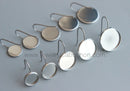 20-100pcs Earrings Blanks wholesale, stainless steel french earwires hooks 6mm -25mm French Earwires Hook With Round Pad