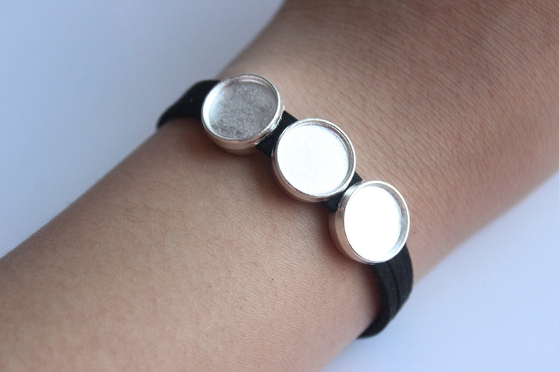 6pcs  bracelet blanks, 12mm Bracelet Settings, Bezel Bangle Bracelet Bases