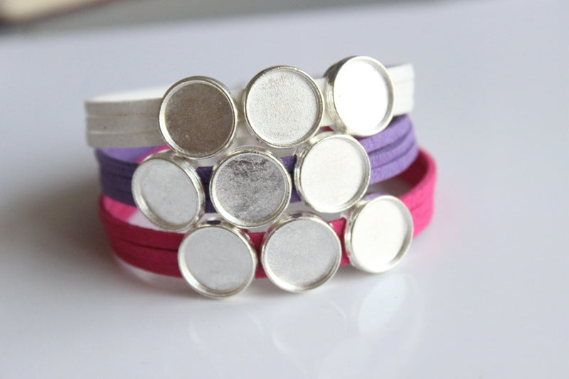 6pcs  bracelet blanks, 12mm Bracelet Settings, Bezel Bangle Bracelet Bases