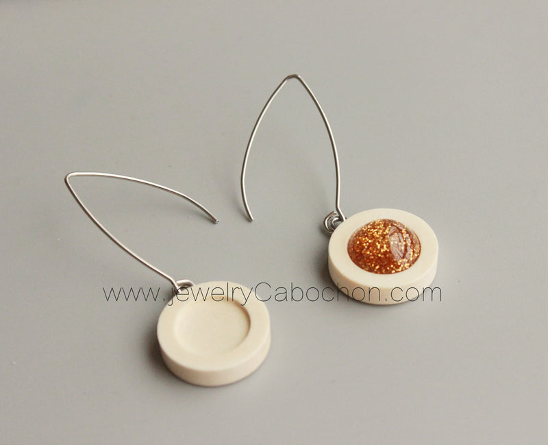 20pcs Stainless Steel wood Earrings Blanks,wood Earrings Base Settings