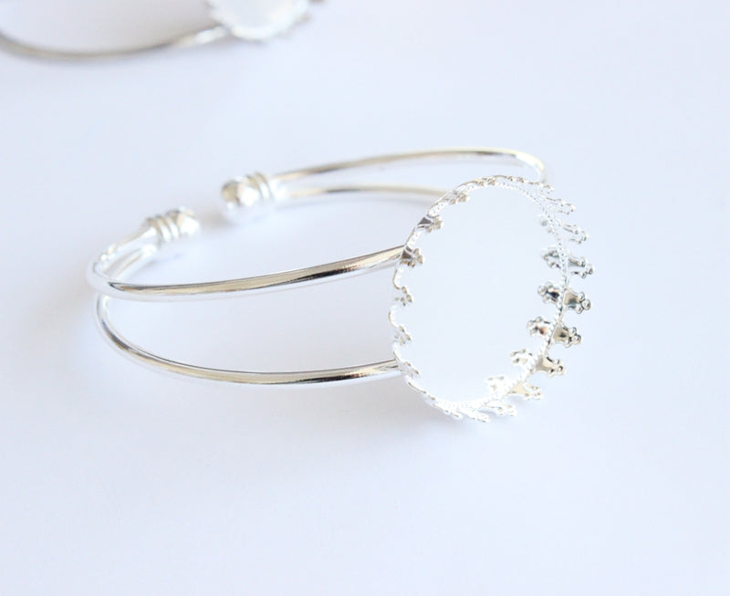 3pcs bracelet blanks 25mm Bracelet Settings Bezel Bangle Bracelet Bases