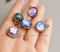 10 pieces alloy starry sky pendants