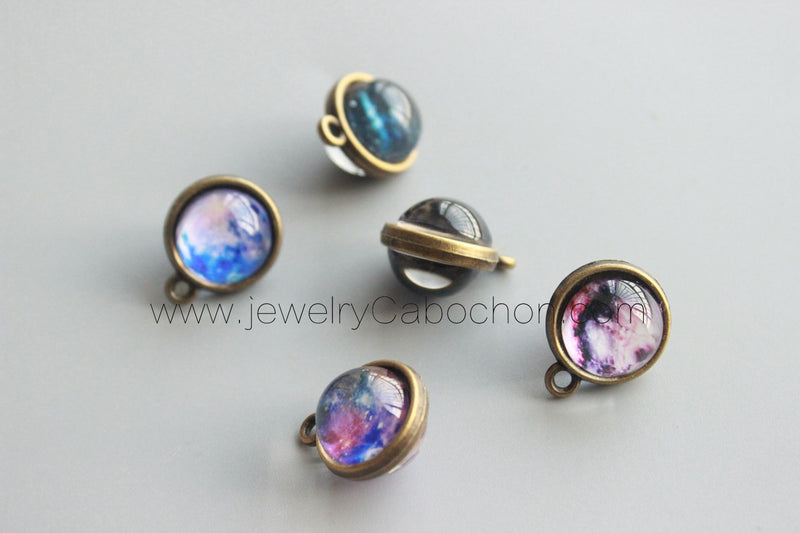 10 pieces alloy starry sky pendants