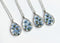 1pcs Handmade Do not forget me Teardrop pressed flower pendant jewelry