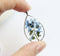 1pcs Handmade Do not forget me Teardrop pressed flower pendant jewelry