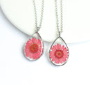 1pcs Handmade Teardrop pressed flower pendant jewelry