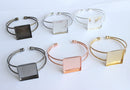 3pcs square 25mm bracelet blanks Bracelet Settings Bezel Bangle Bracelet Bases