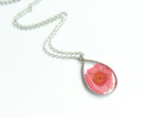 1pcs Handmade Teardrop pressed flower pendant jewelry